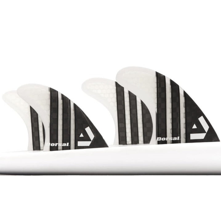 4 Ailerons Quad Dorsal – Compatibles FCS, Medium, Noir, FlexRez Pour Surf Performance