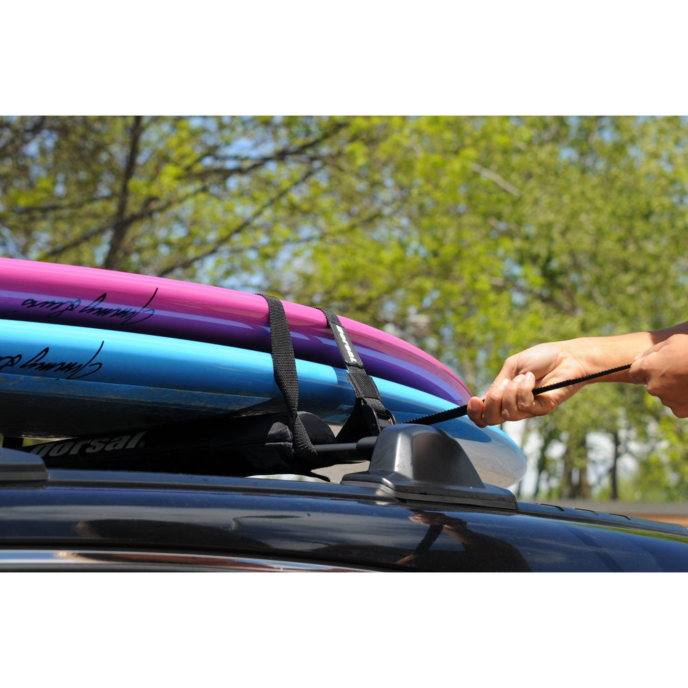 DORSAL Sunguard (No Fade) Aero Roof Rack Pads and 15 ft Straps - Pack of 4 for Car Surfboard Kayak SUP Snowboard