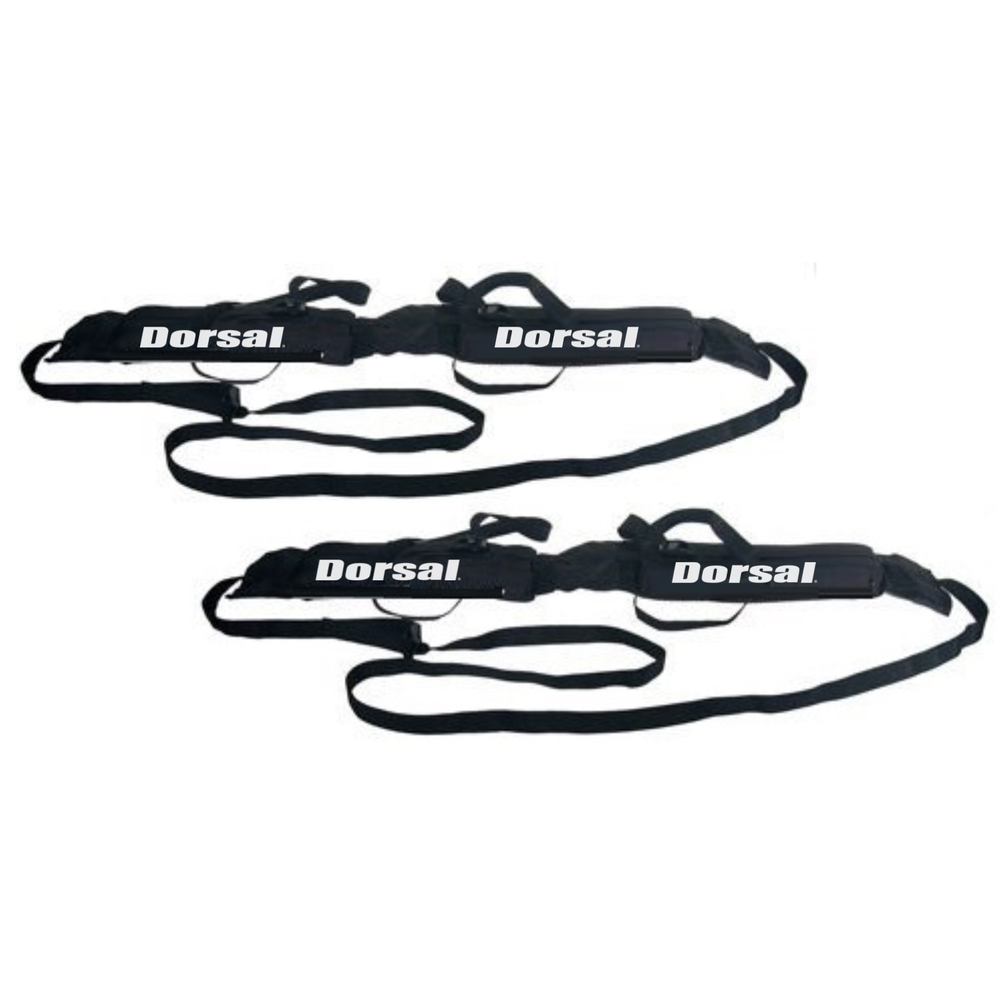 DORSAL Wrap Rax Double Surfboard Soft Roof Rack Pads with Straps - Pack of 2 Corrosion Resistant Buckles, Universal Fit, Trucks SUVs - Longboards, Short Boards, SUP, Soft Tops