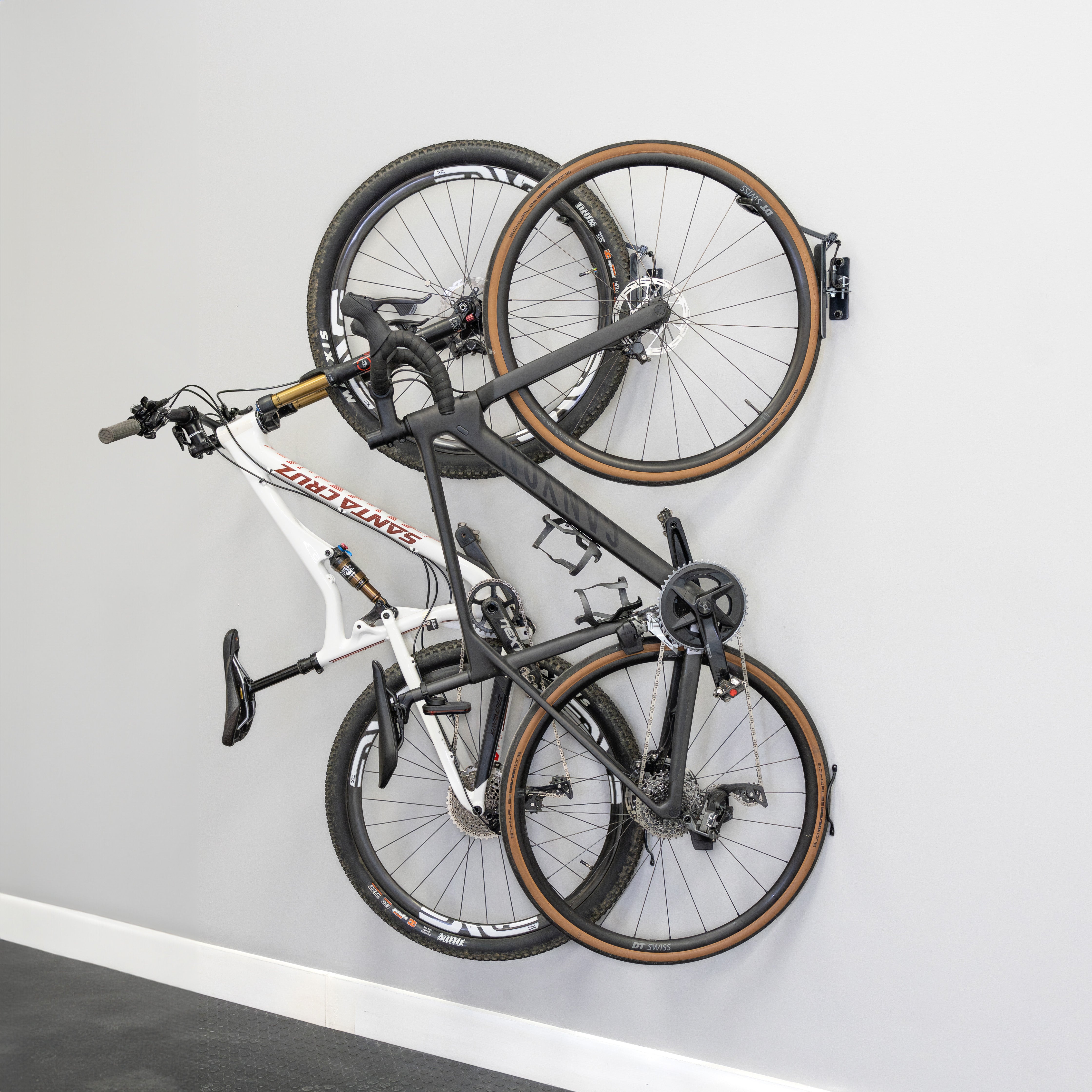 Swivel Mount Bike Storage Rack | 2 Bike Garage Wall Hooks | Deep Water