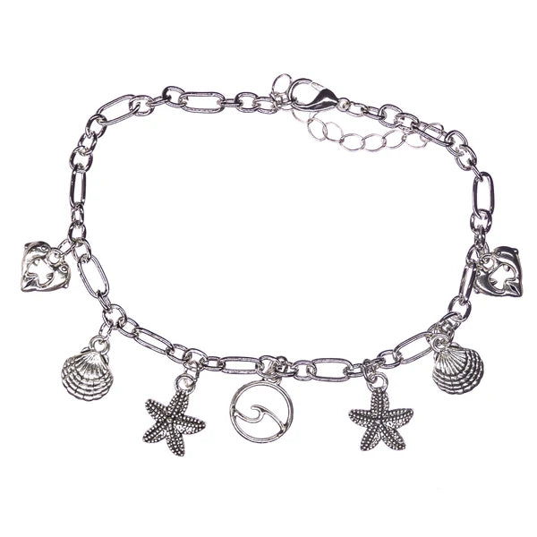 Charming Shark Sea Life Charm Anklet
