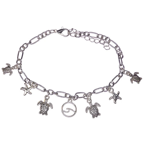 Charming Shark Sea Life Charm Anklet