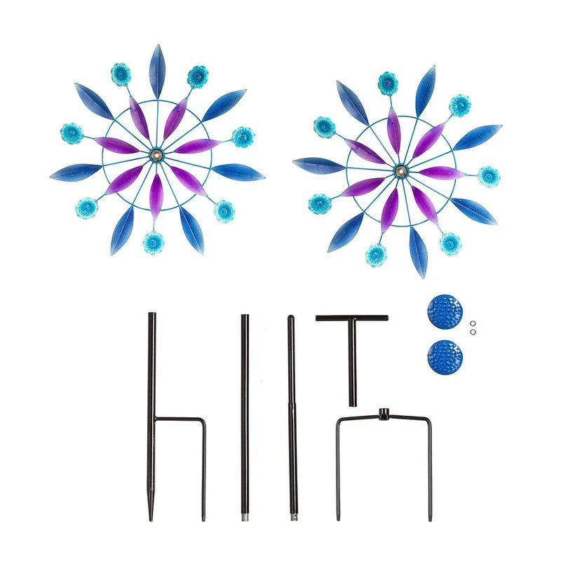 Evergreen 75"H Blue Starburst Wind Spinner