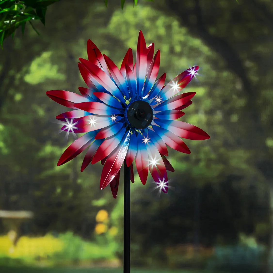 Evergreen 75"H Solar Wind Spinner - Patriotic Expressions