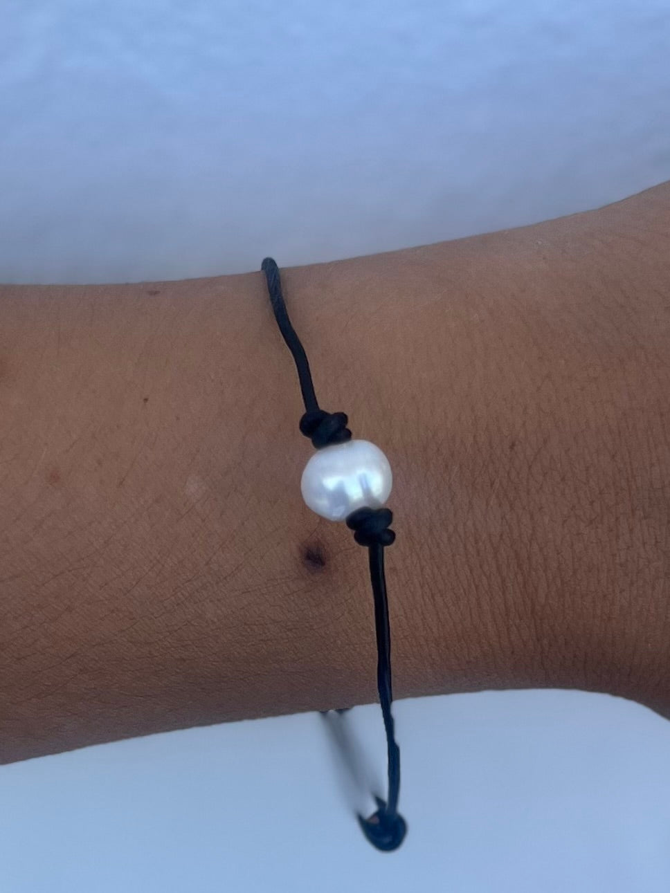 Charming Shark Freshwater Pearl Cord Bracelet