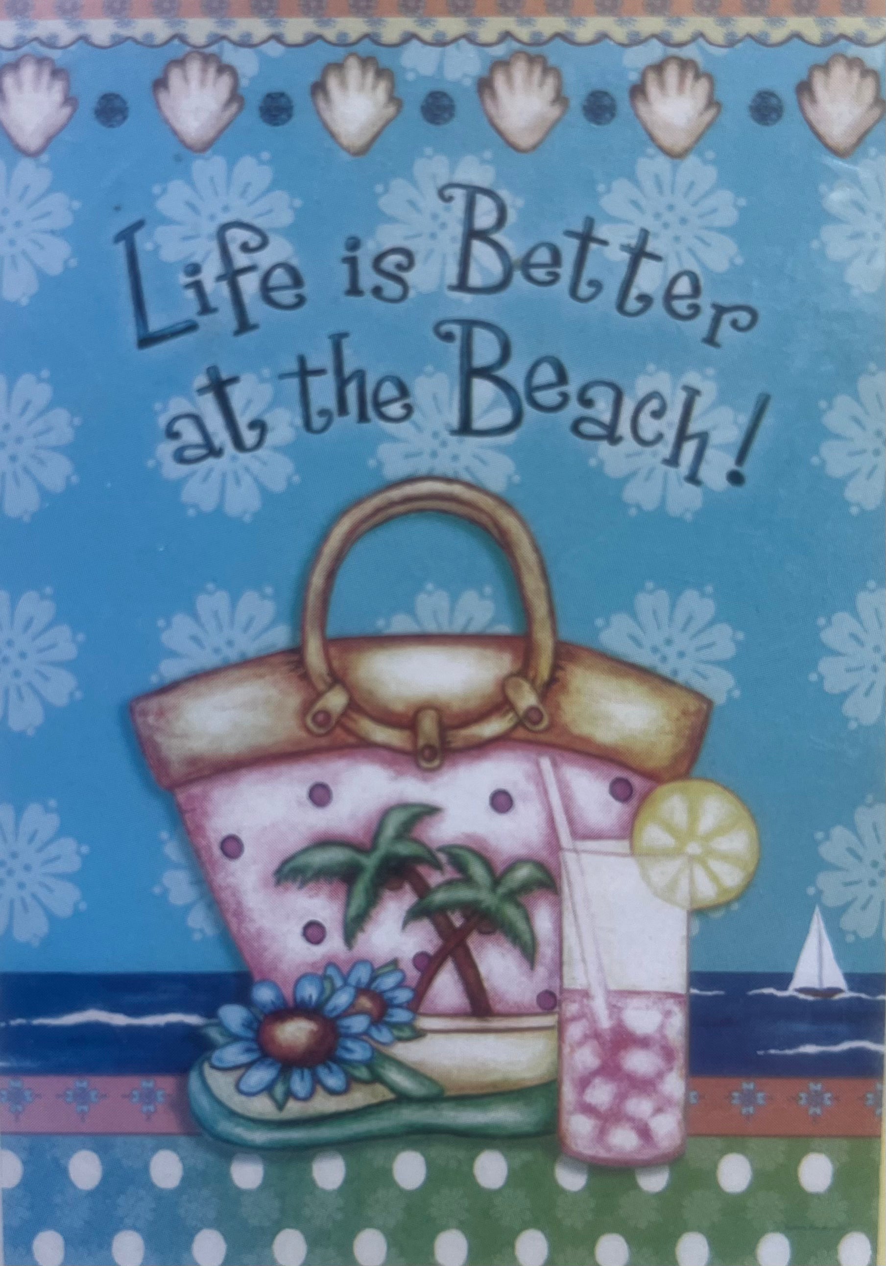 Evergreen Life is Better at the Beach Suede House Flag