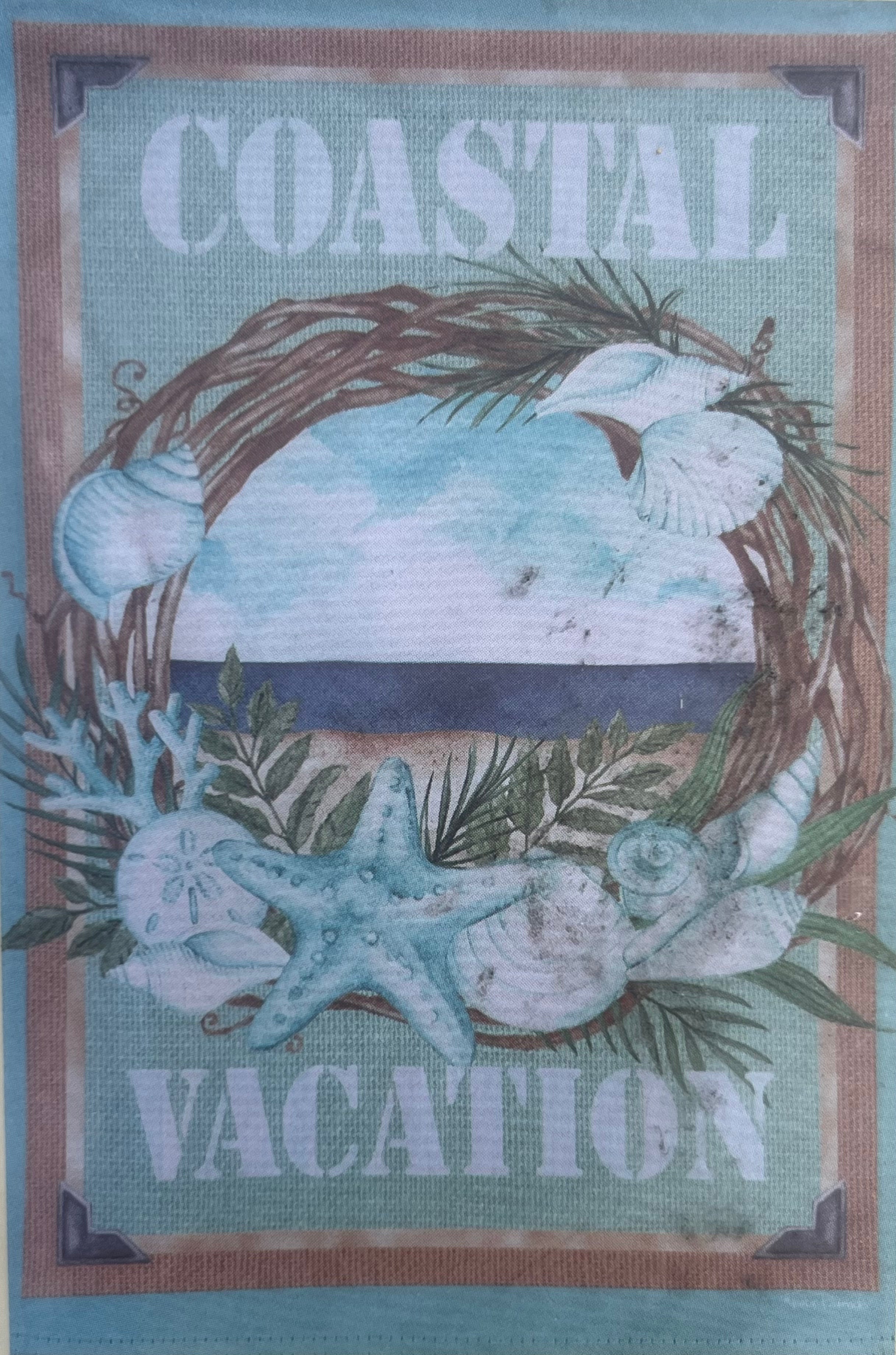 Evergreen Coastal Vacation Suede House Flag