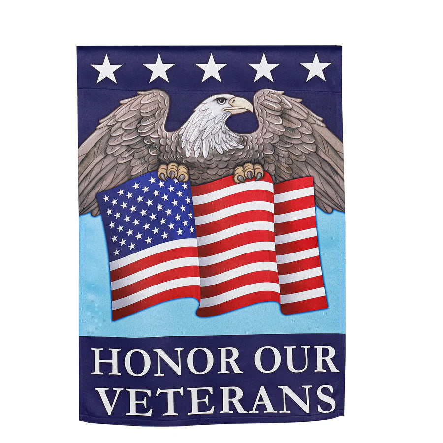 Honor Our Veterans Suede Garden Flag