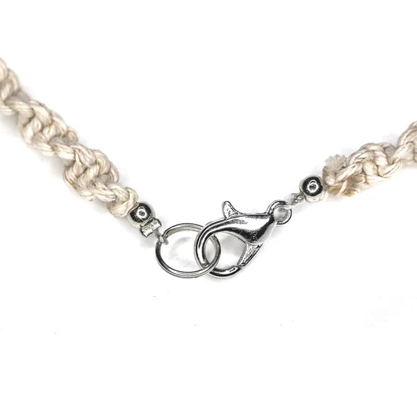 Charming Shark Hemp Braid Fossil Sharks Tooth Necklace