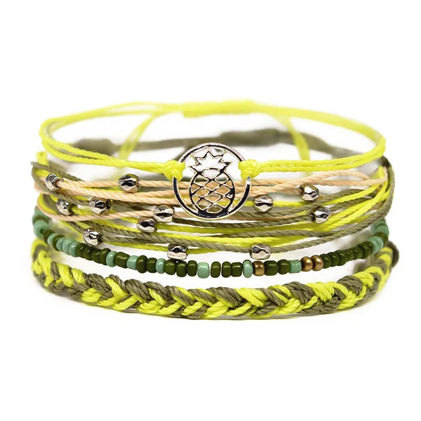 Charming Shark Pineapple Gems Bracelet Stack