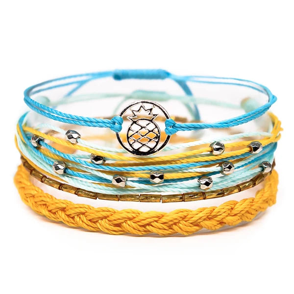 Charming Shark Pineapple Gems Bracelet Stack