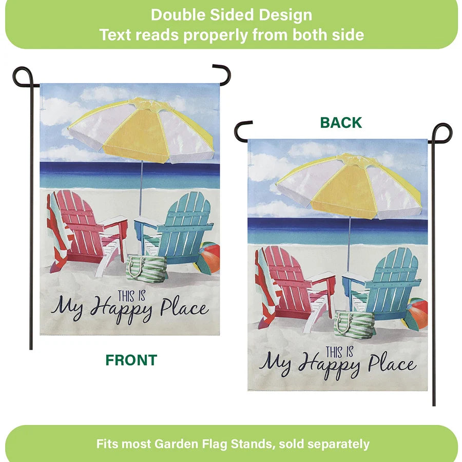 Evergreen Colorful Chairs Garden Linen Flag