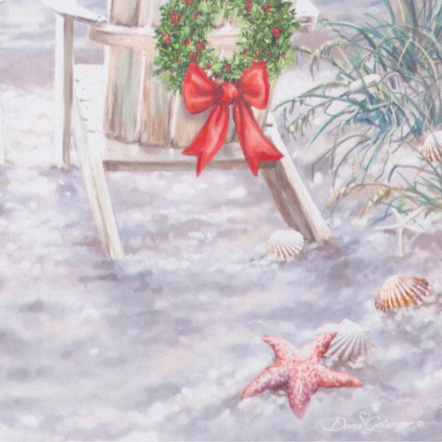 Evergreen Christmas on the Beach Garden Flag