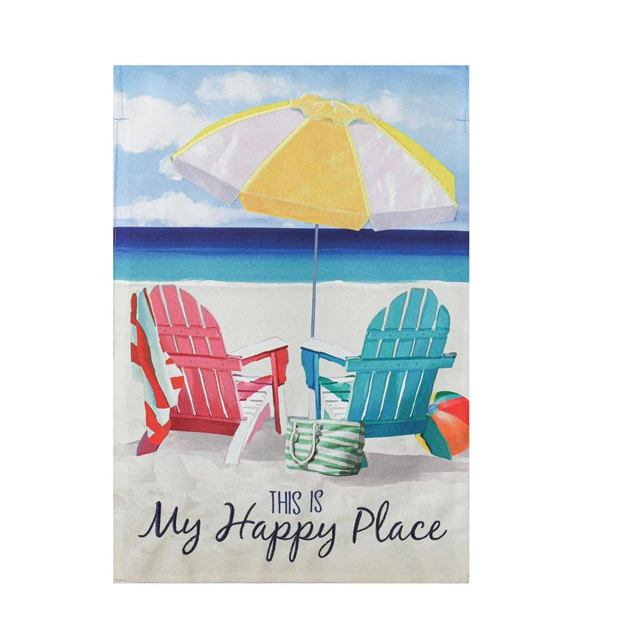 Evergreen Colorful Chairs Garden Linen Flag