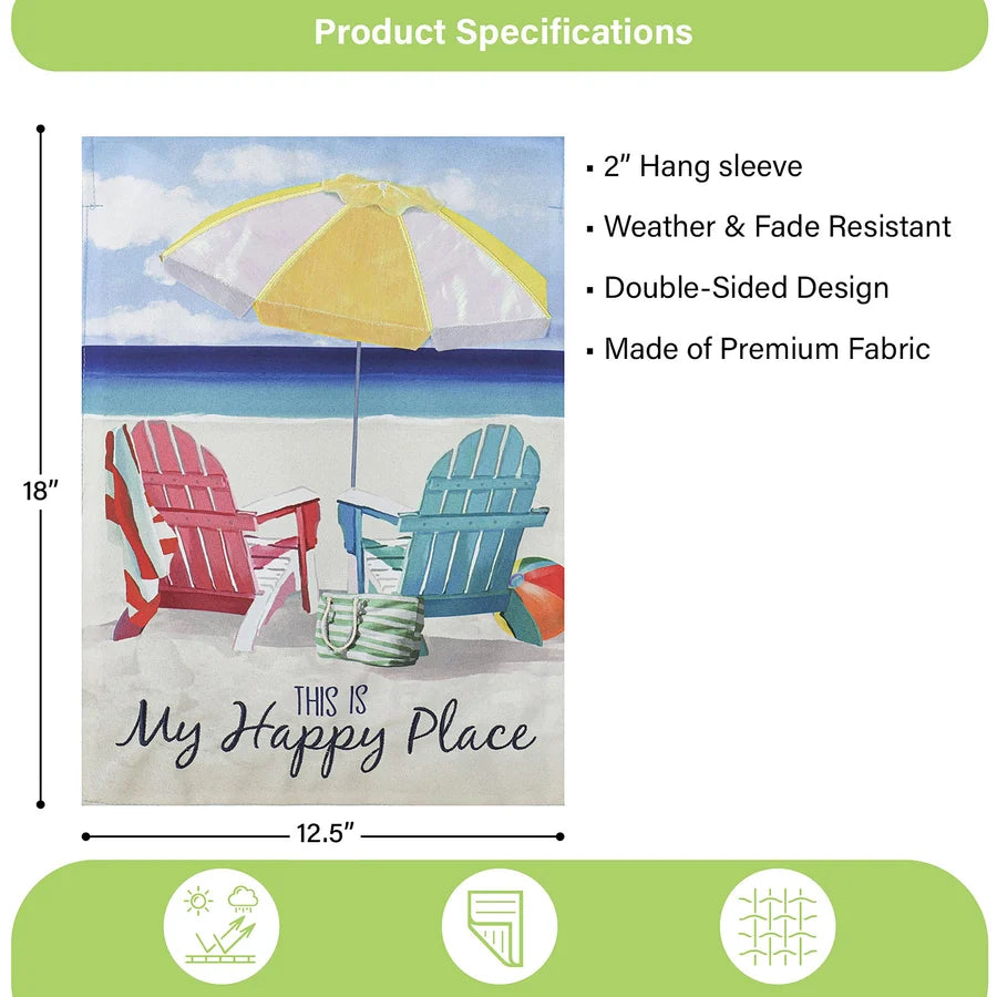 Evergreen Colorful Chairs Garden Linen Flag