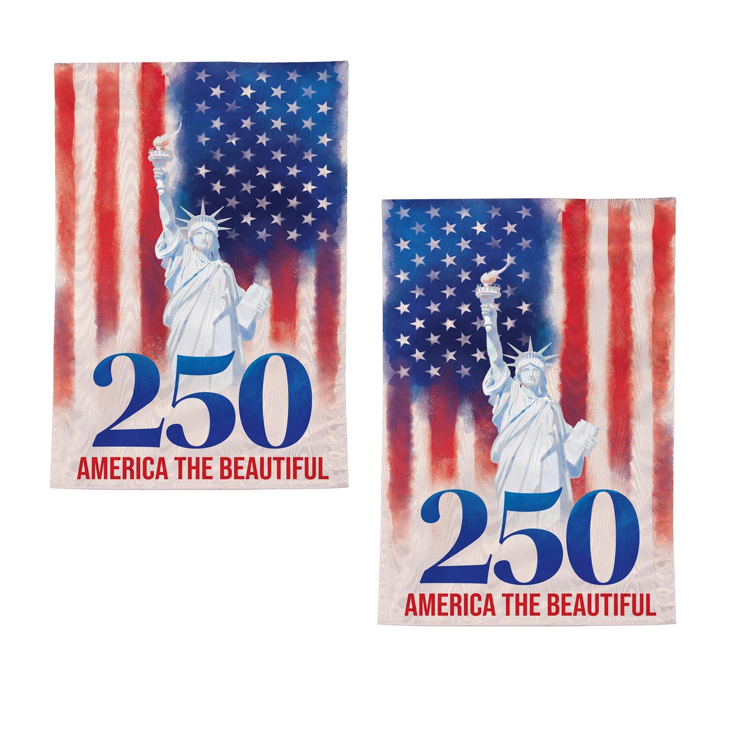 250th Anniversary America The Beautiful Moire Garden Flag