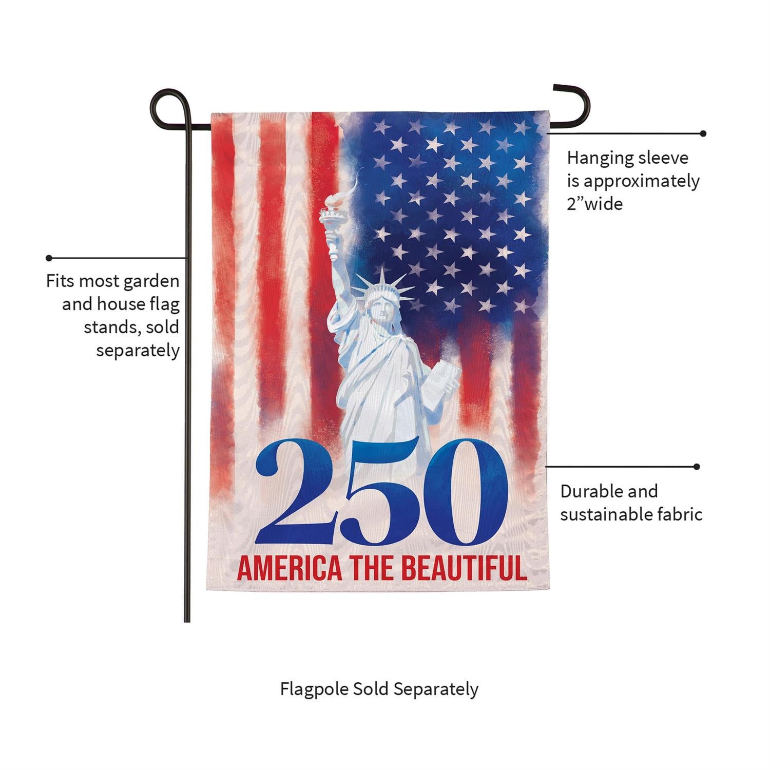 250th Anniversary America The Beautiful Moire Garden Flag