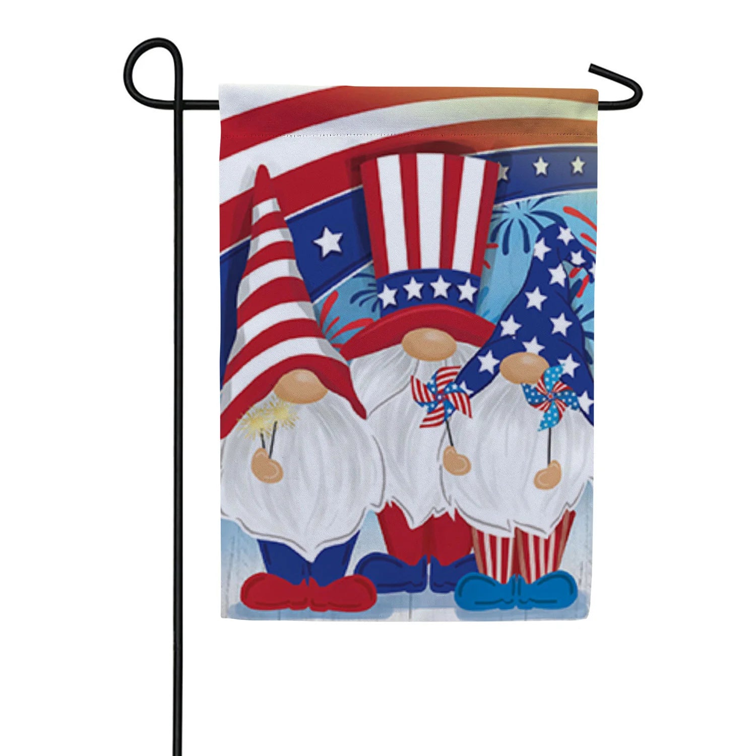 Patriotic Trio Applique Garden Flag