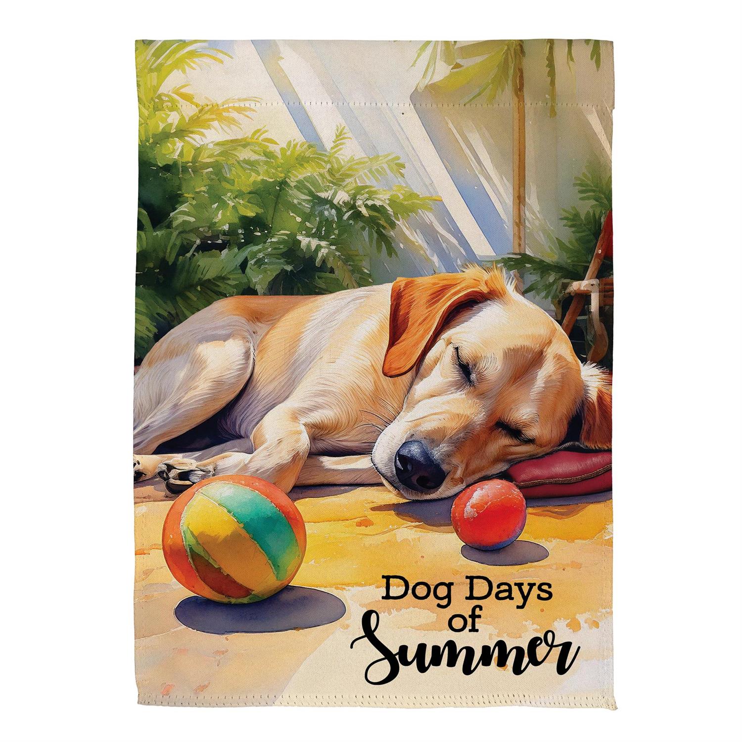 Dog Days Of Summer Suede Garden Flag