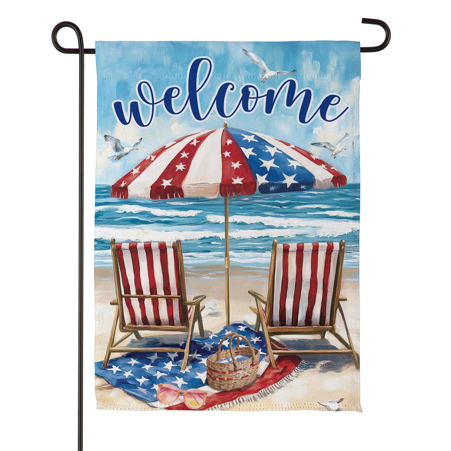 Patriotic Paradise Suede Garden Flag