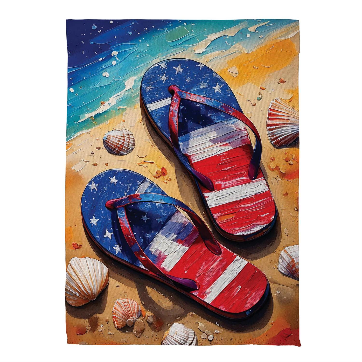 American Summer Flip Flops Suede Garden Flag