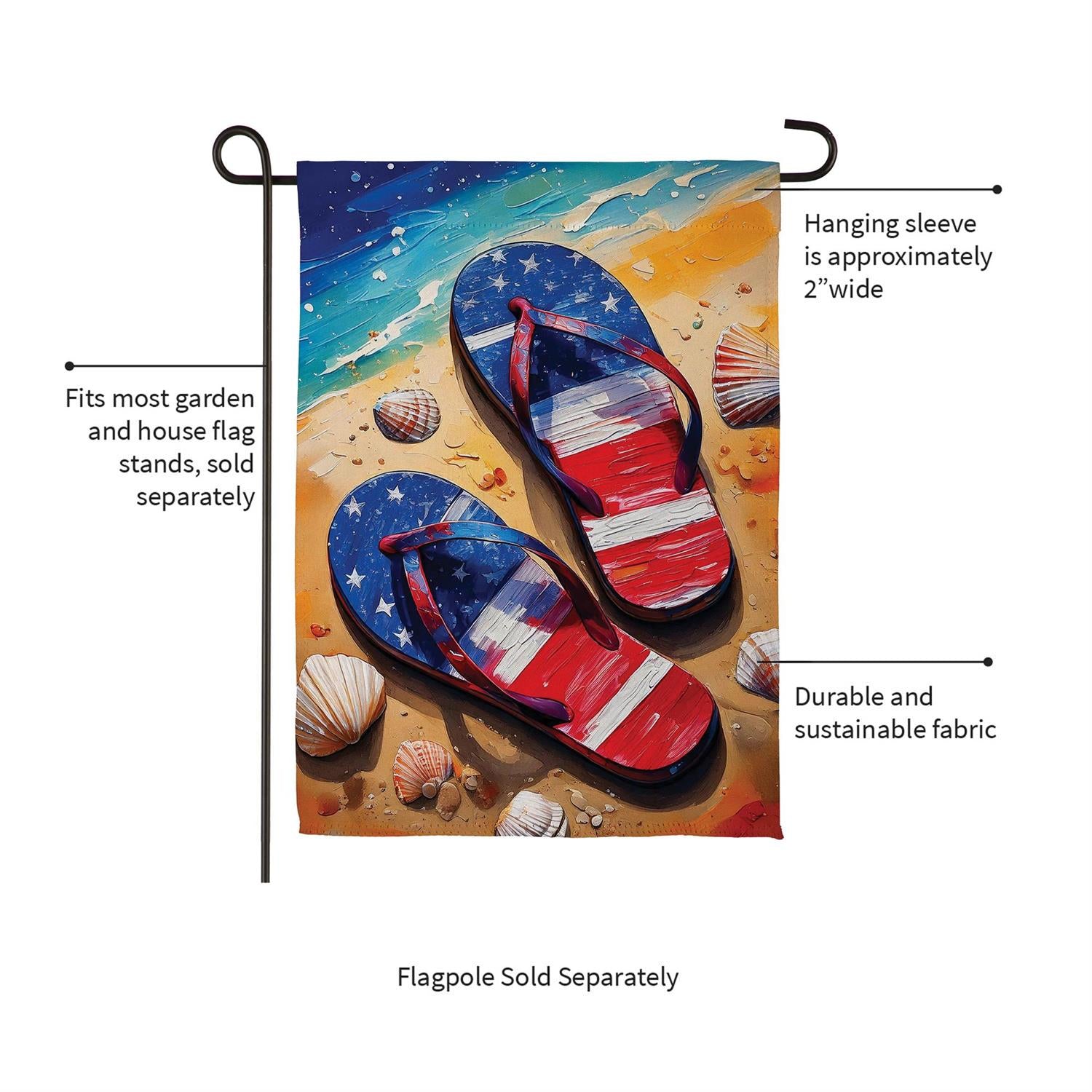 American Summer Flip Flops Suede Garden Flag