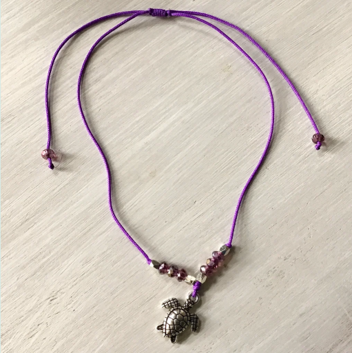 Charming Shark Sea Turtle Crystal Cord Anklet
