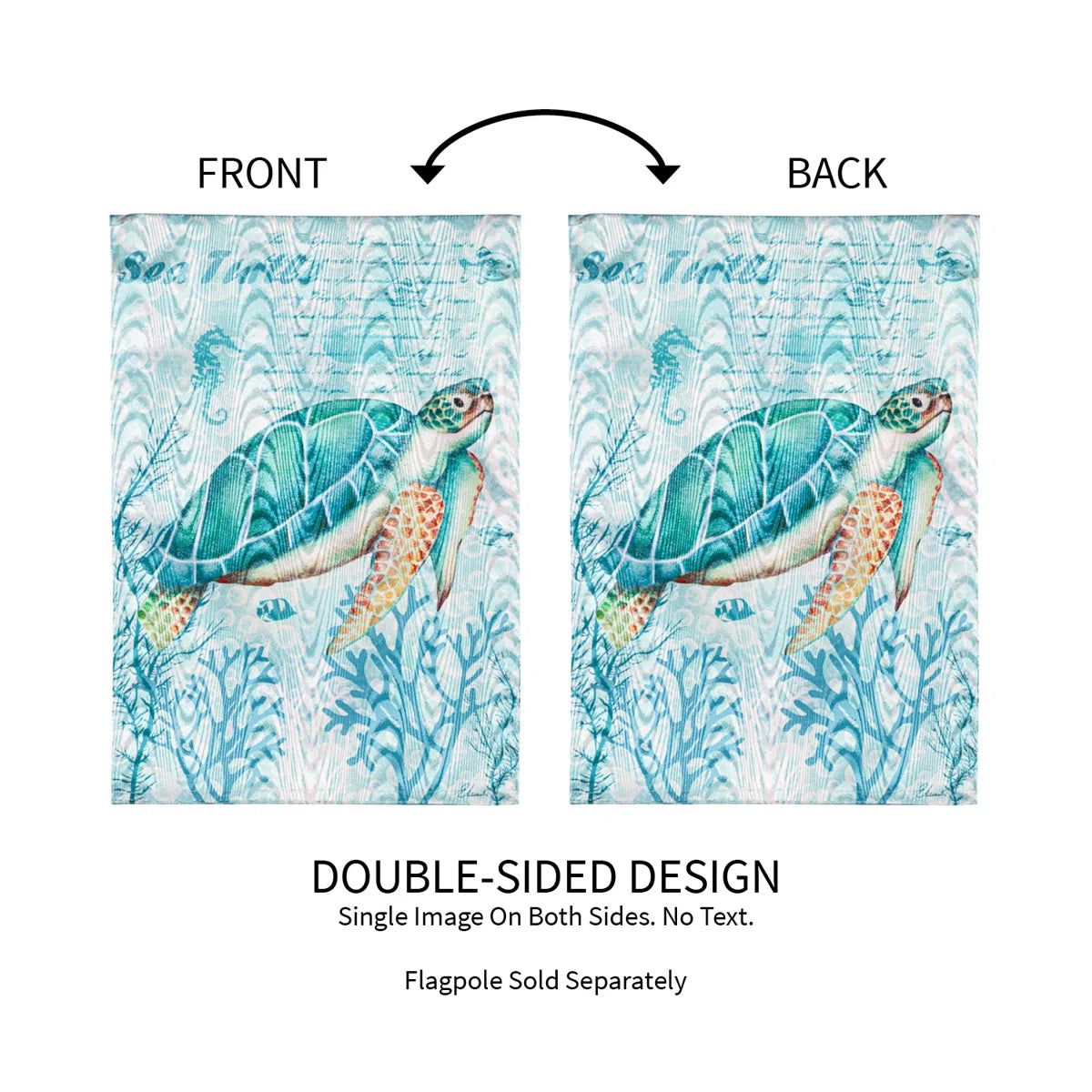 Evergreen Sea Turtle Moire Garden Flag