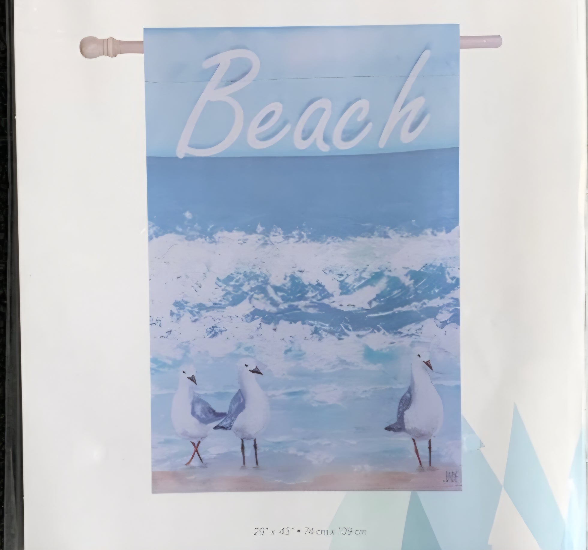 Seagulls on the beach garden house flag