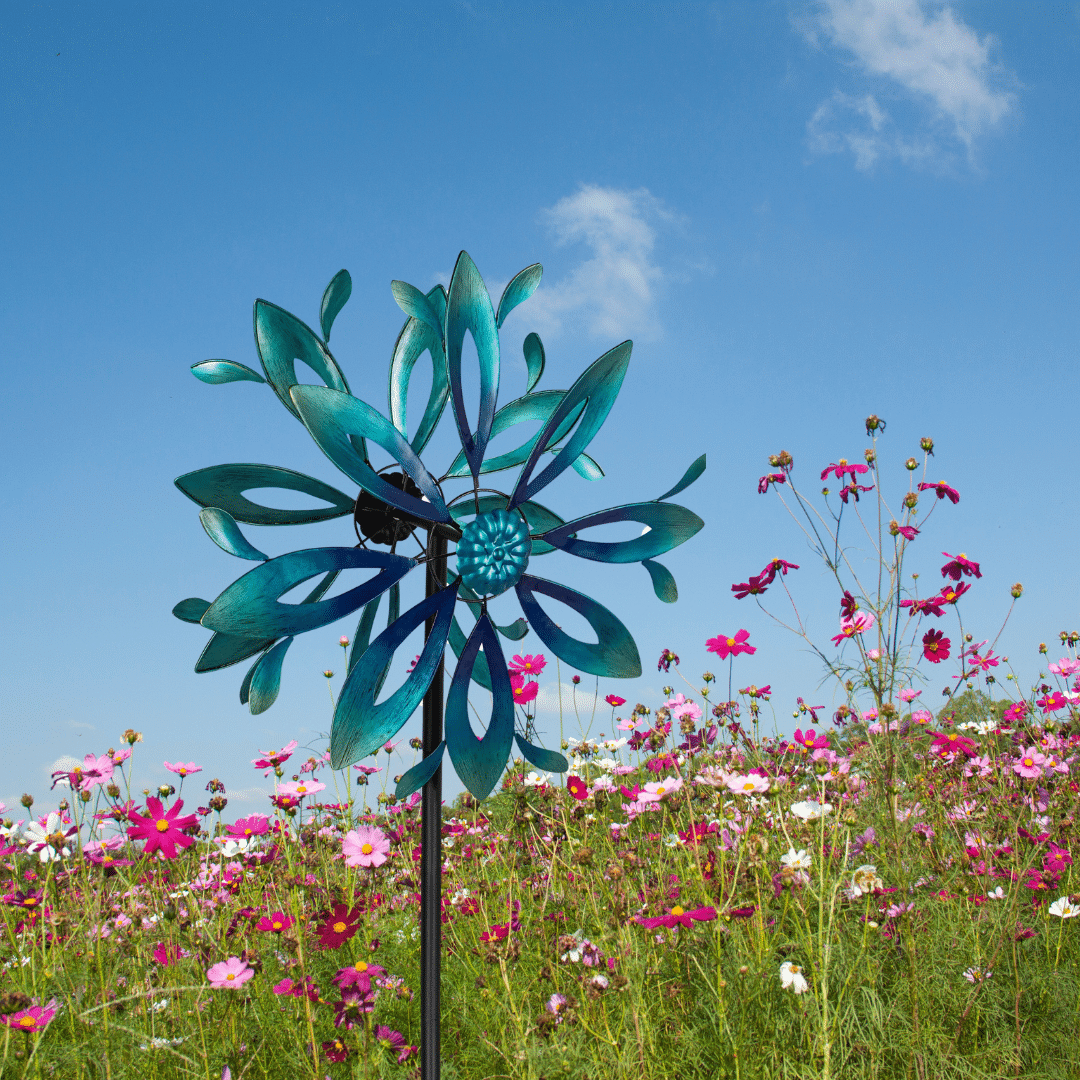 75"H Blue Ombre Flower Spinner
