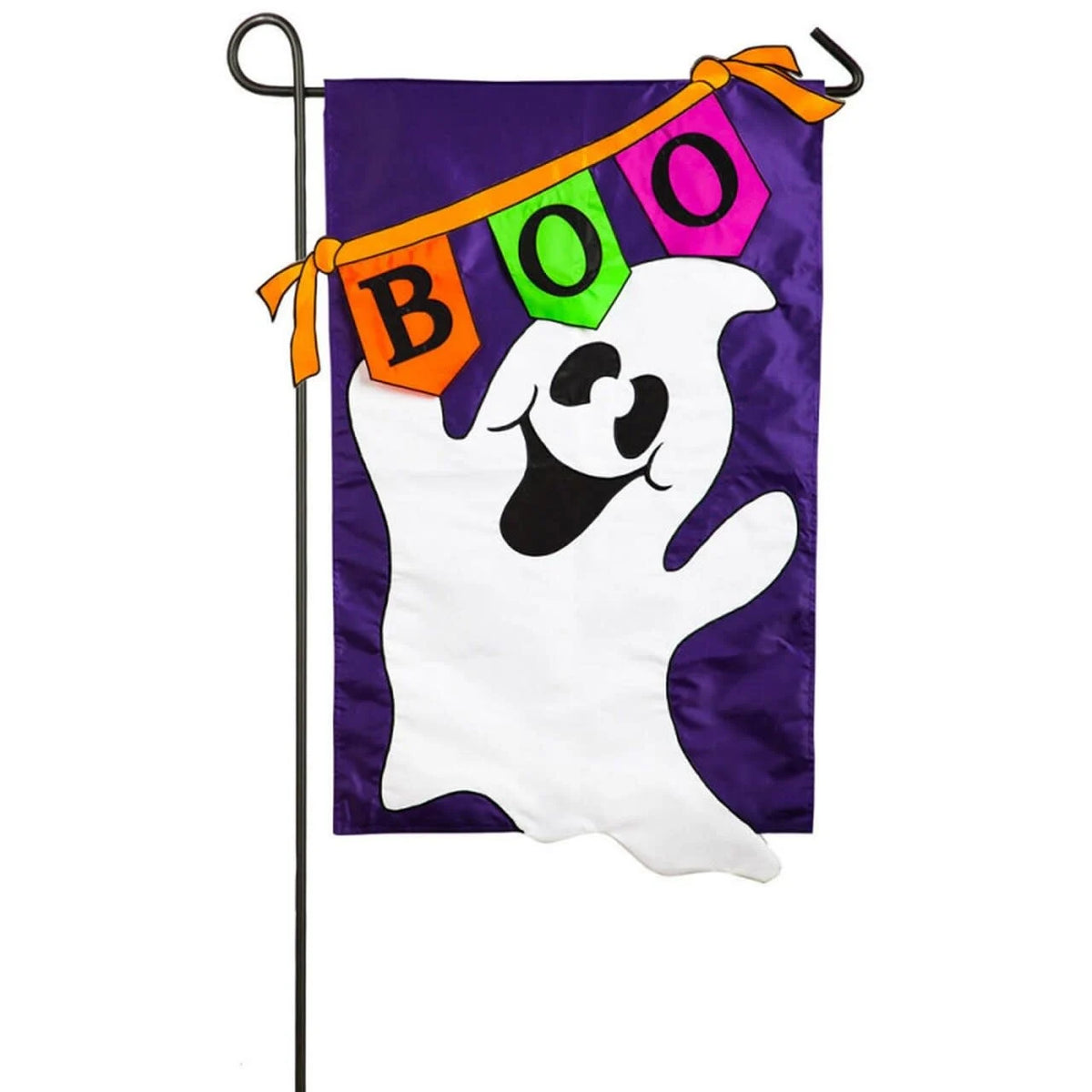 Evergreen Boo! Ghost Applique Garden Flag