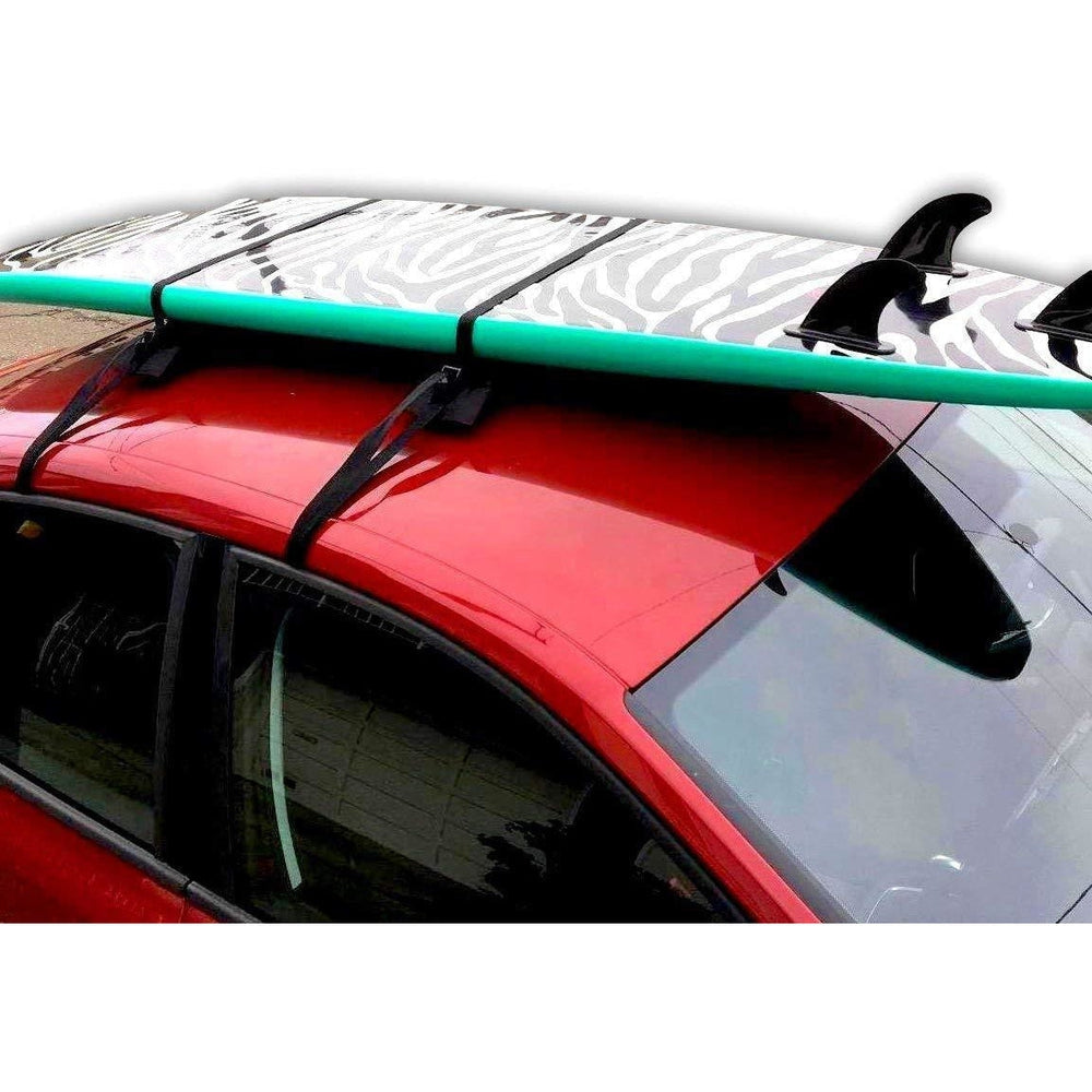 DORSAL Universal Surfboard Car Roof Wrap Soft Rack Padded System (Holds Up to 3 Boards) Fits Any Car, Neoprene Buckle Covers Prevent Damage - Pack of 2
