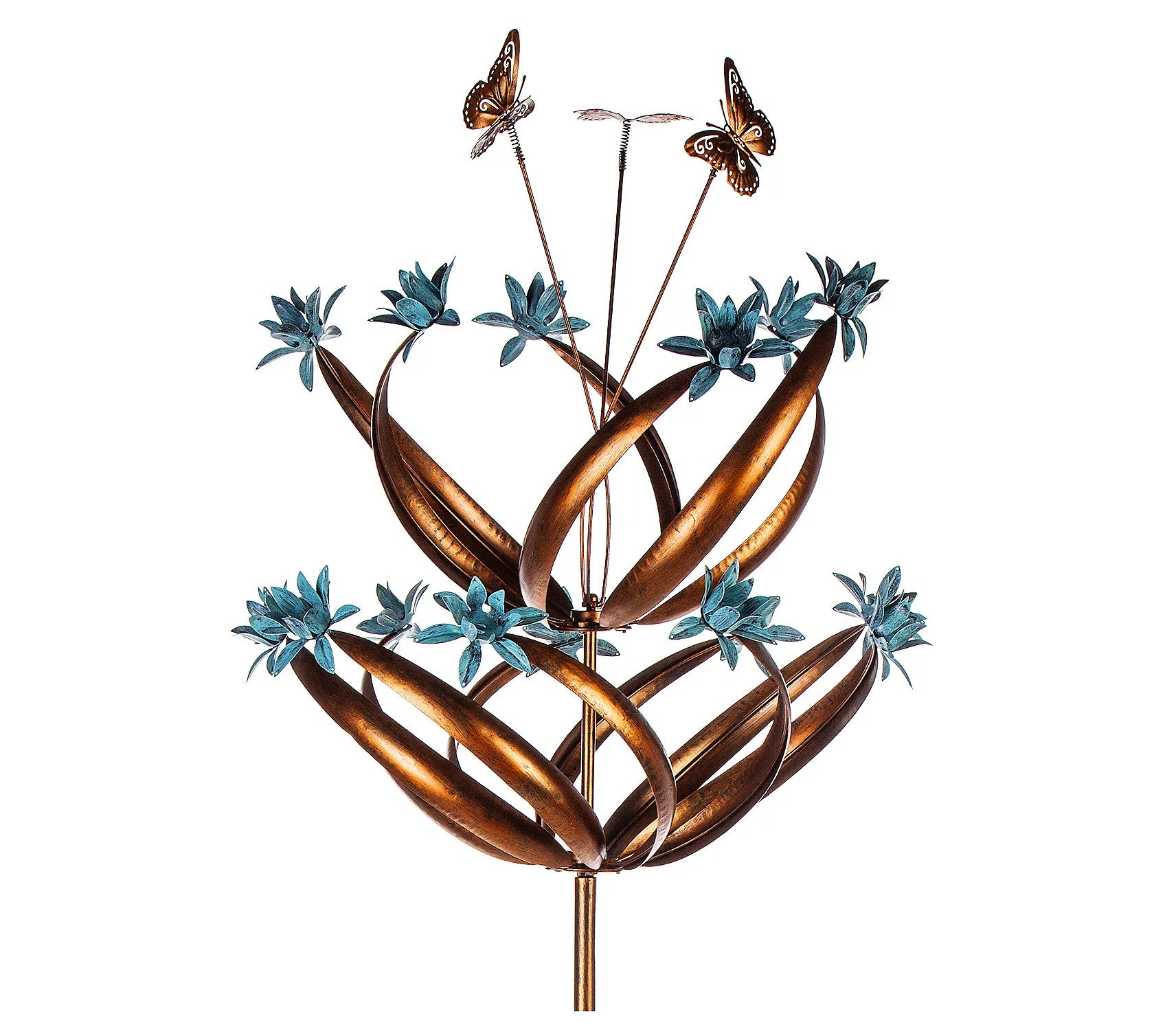 84' H Wind Spinner - Butterfly Swirls and Flower Motions