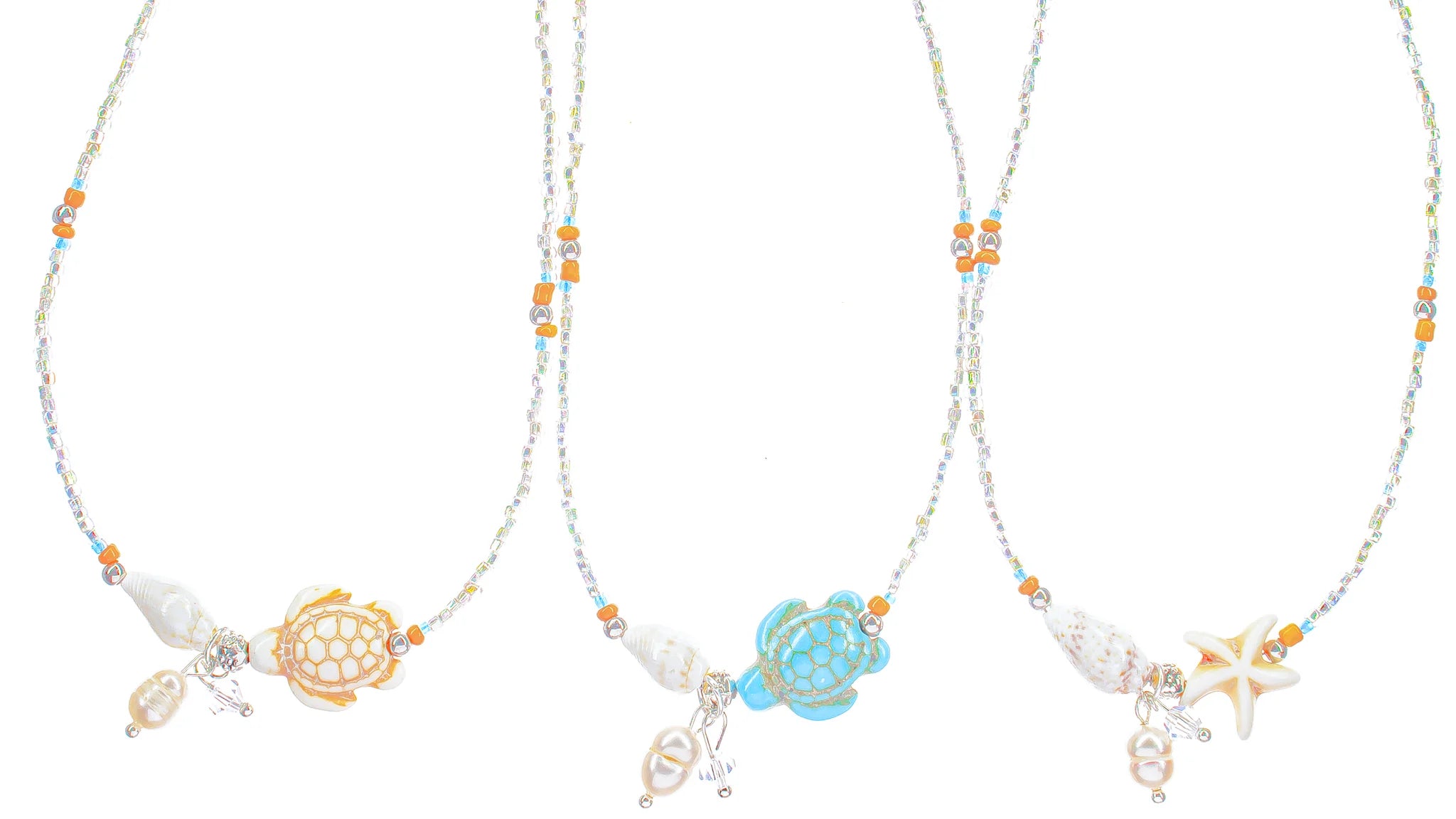 Charming Shark Clear Beaded Necklace