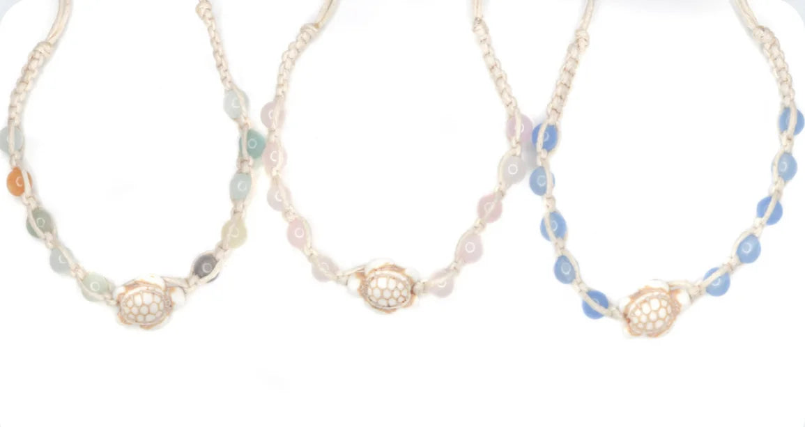 Charming Shark Turtle Macrame Necklace