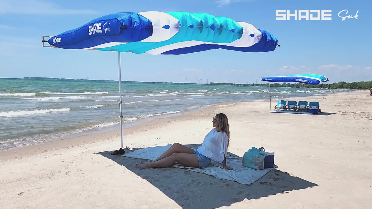 Load video: ShadeSock- Wind-Inflating, Silent Beach Shade