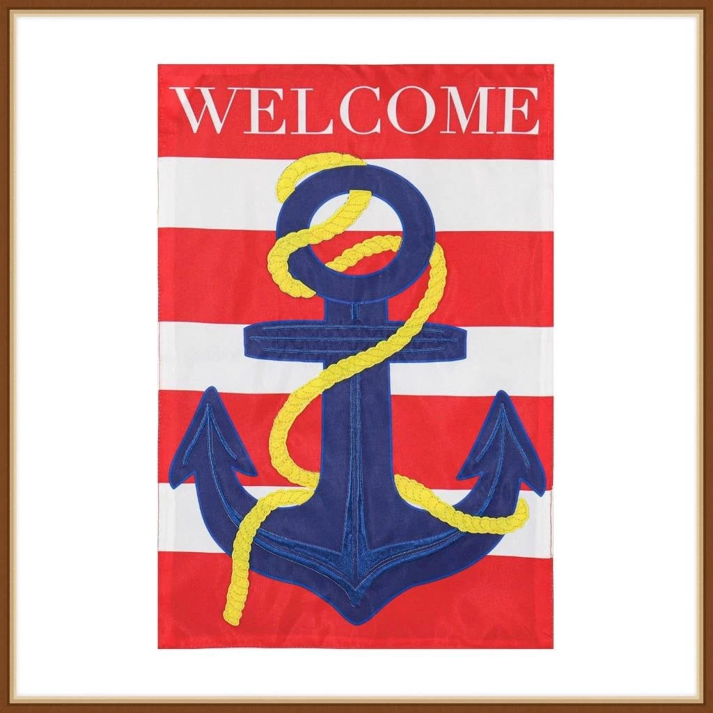 Evergreen Anchor Stripe House Flag
