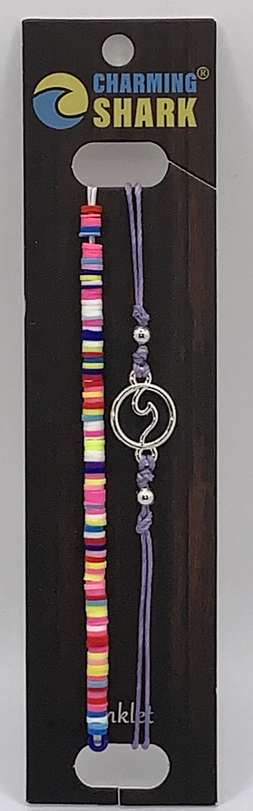 Charming Shark Wave & Beaded Anklet Set
