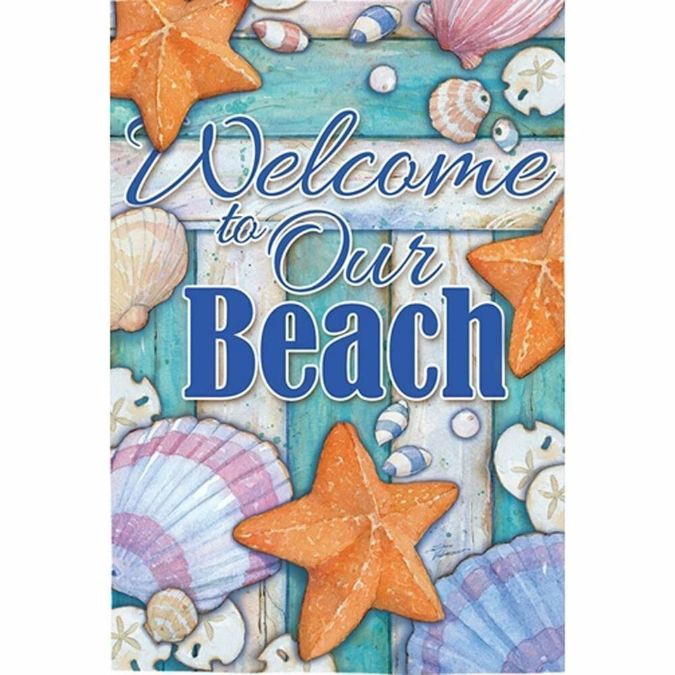 Evergreen Welcome to Our Beach Decorative Flag